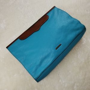 Rebecca Minkoff Clutch Turquiose and Brown Leather